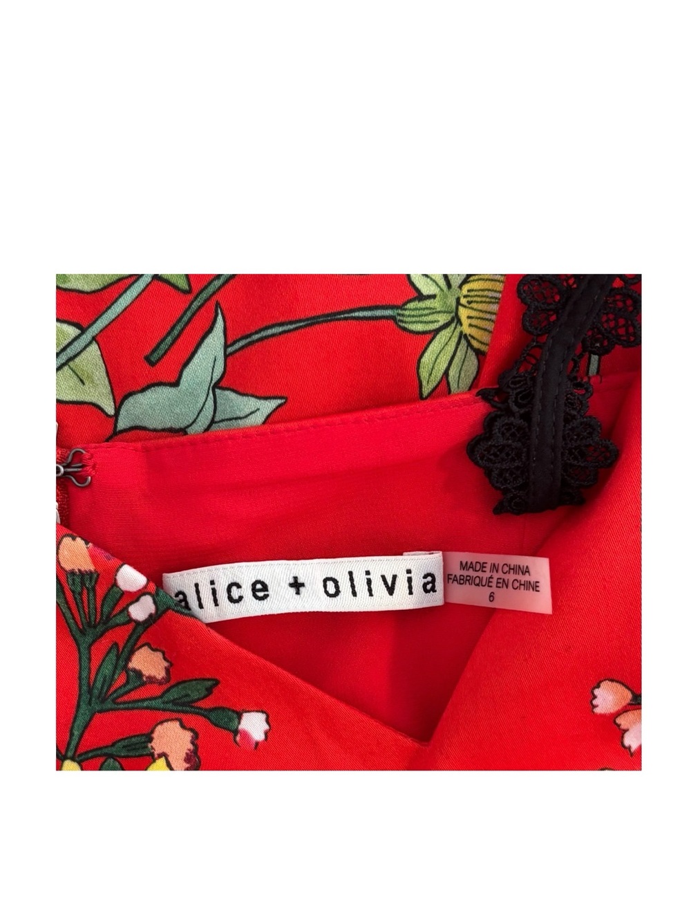 Alice + Olivia Floral Lace Mini Dress - Picture 4 of 4